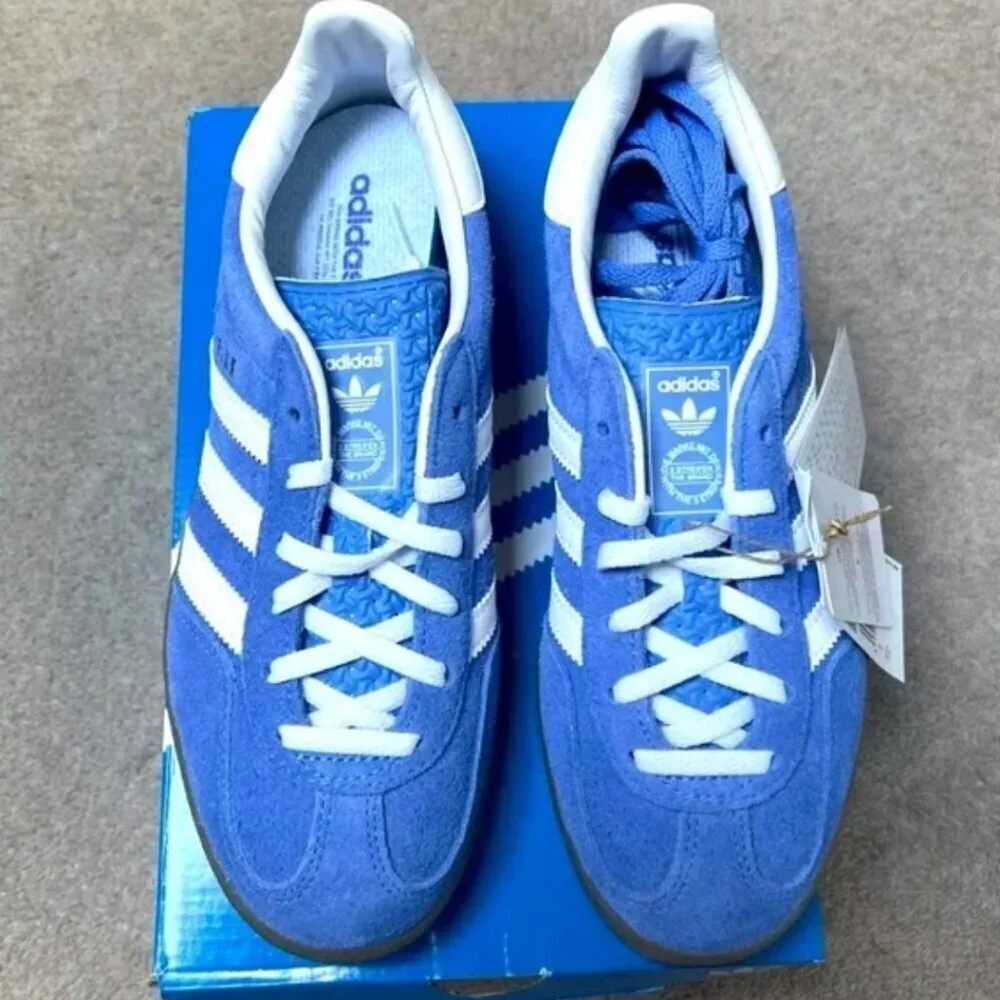 Adidas Women's Gazelle Indoor Sneakers Original Shoes Blue Fusion Gum HQ8717 - Picture 7 of 16